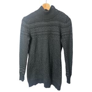 Lauren Ralph Lauren Black Silver High Neck Sweater Women's Size S